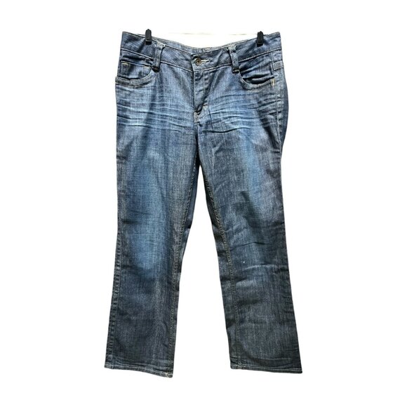 Awesome Calvin Klein Jeans Straight Women's 12 Blue Dark Wash Denim Lean Bootcut - Picture 11 of 11